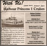 Harbour Princess Cruises ad from Port Colborne Canal Days, August 2003